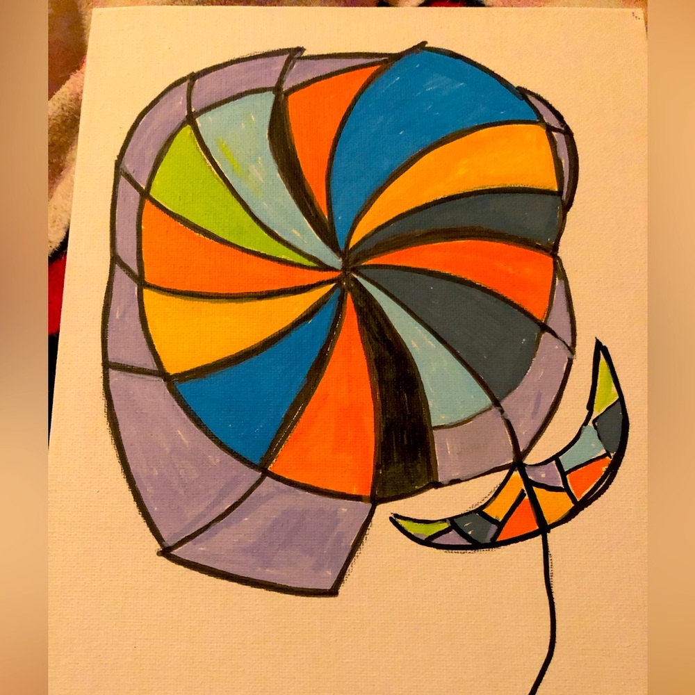 Abstract Spiral Canvas Art - Multicolor